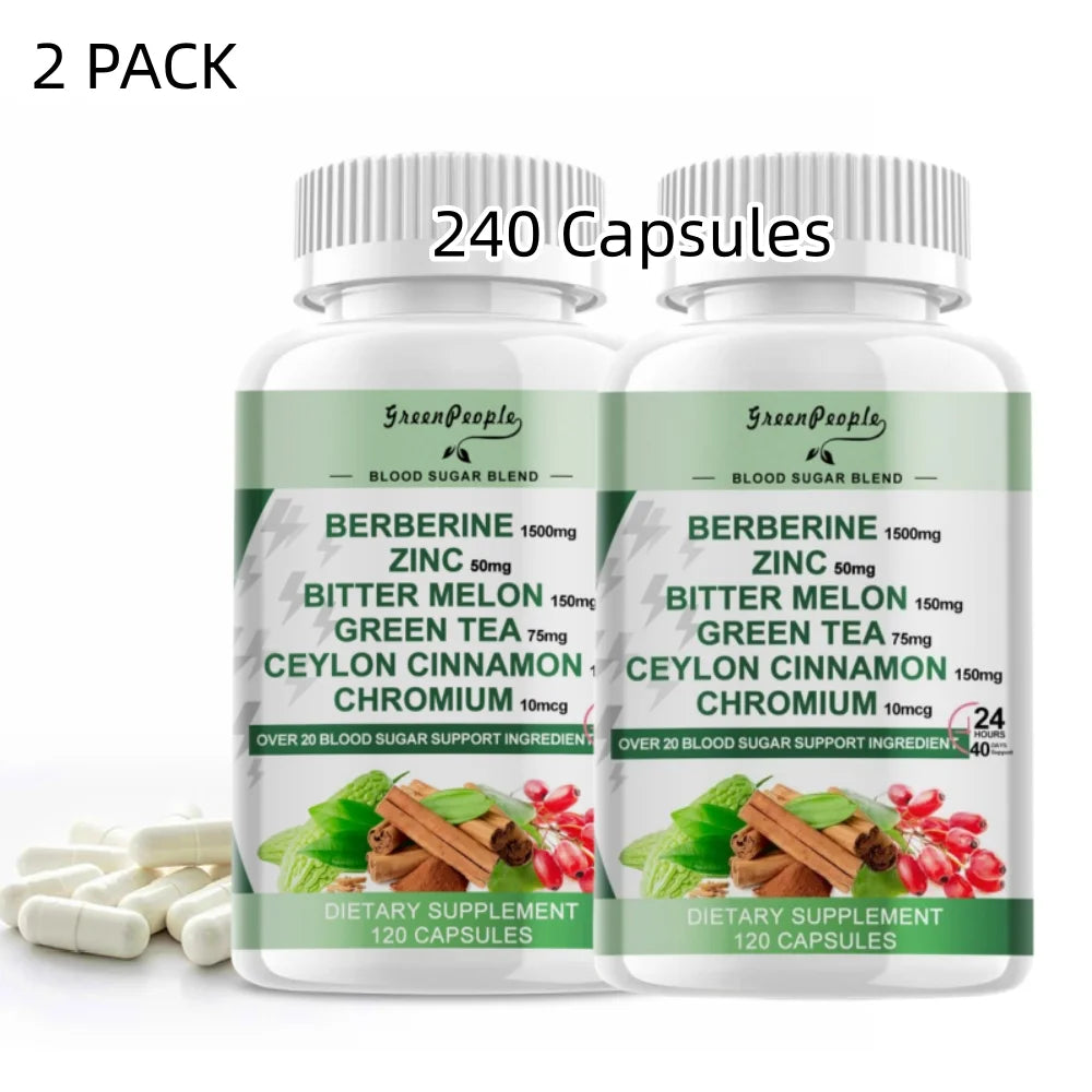 Berberine Supplement 1500mg 240 Capsules Veggie Capsules G97844
