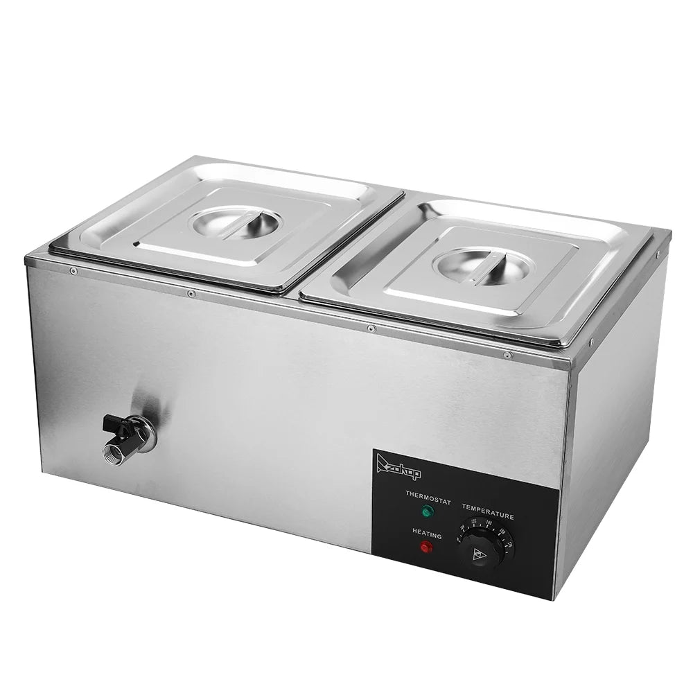 600W 2-Pan Stainless Steel Food Warmer F90252