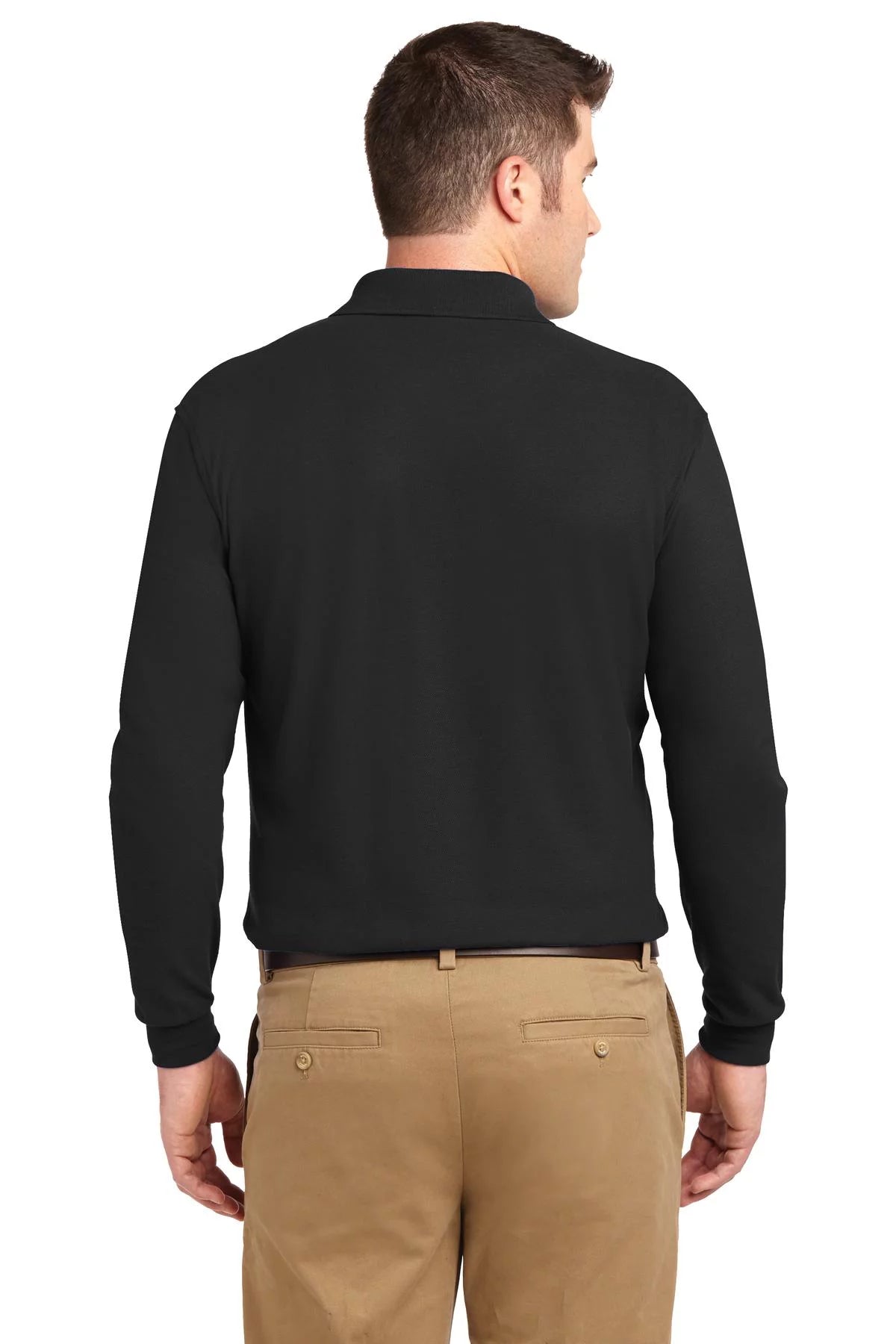 Long Sleeve Polo Black XL D1830