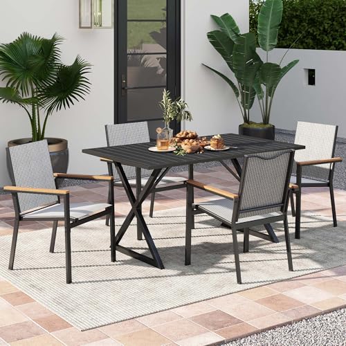 Set of 6 Stackable All-Weather Patio Dining Chairs F1367