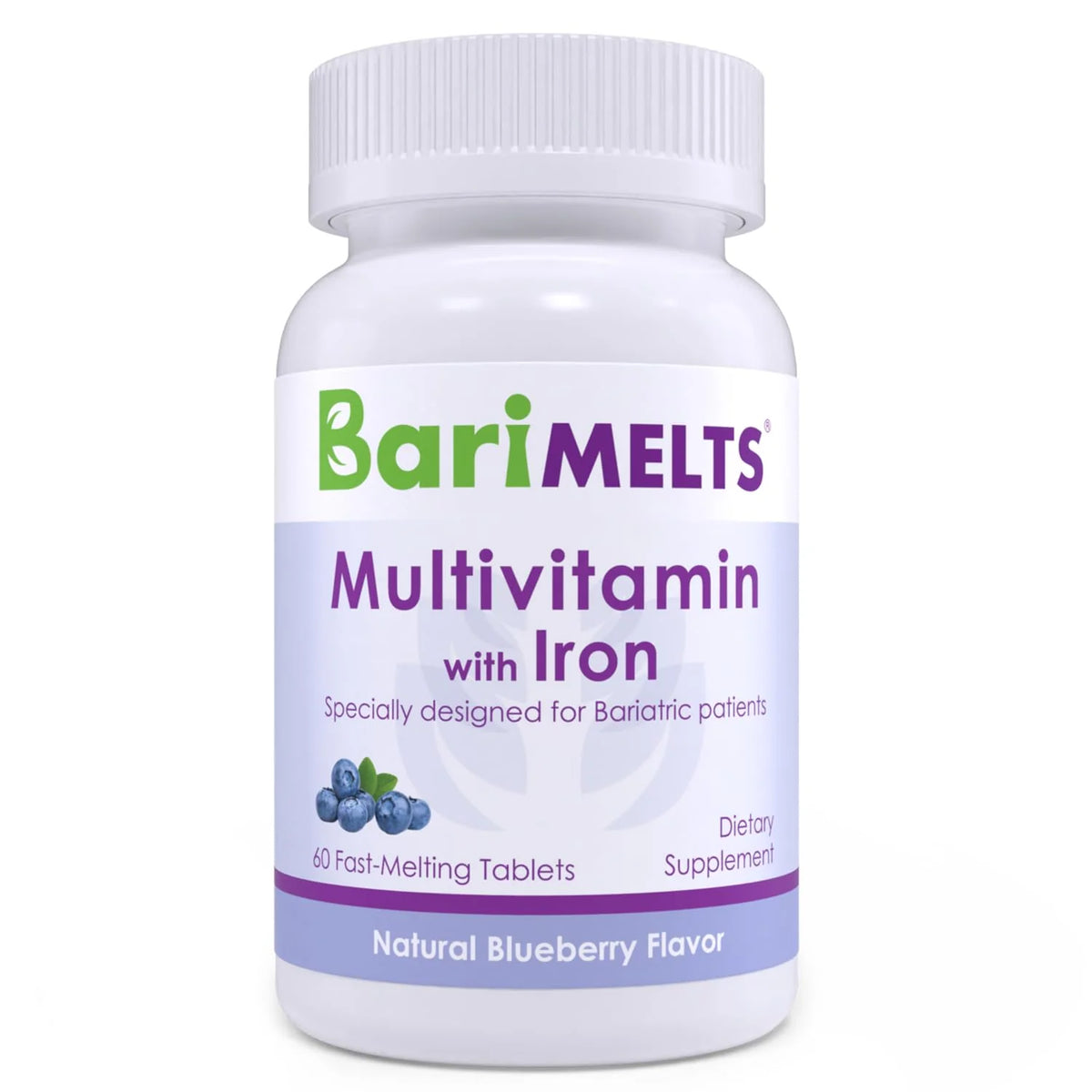 Bariatric Multivitamin with Iron 60 Fast-Dissolving Tablets Sugar-Free Blueberry Flavor C52185