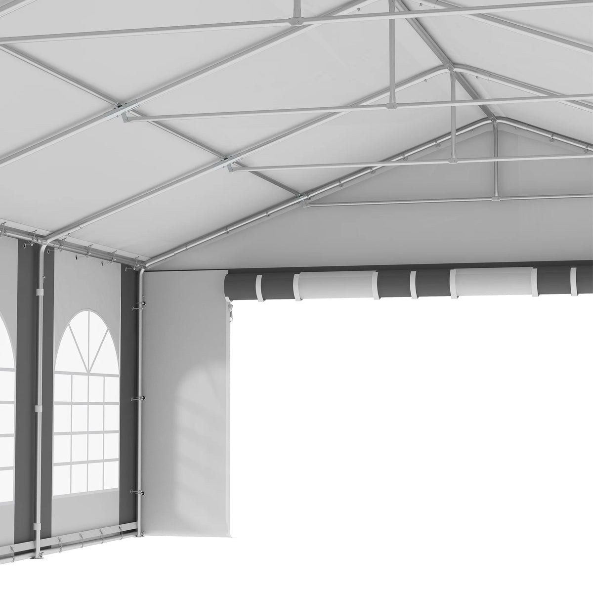 20' x 33' Heavy-duty Large Tent with Sidewalls, Gray W86323