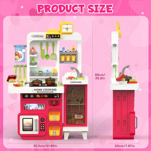 68 PCS Toddler Kitchen Playset with Light & Sound U1712