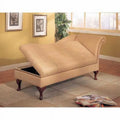 Tan Microfiber Chaise Lounge with Storage Z83419