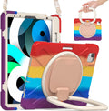 iPad Case with Rotatable Stand Shoulder Strap Pencil Holder Shockproof Silicone D967
