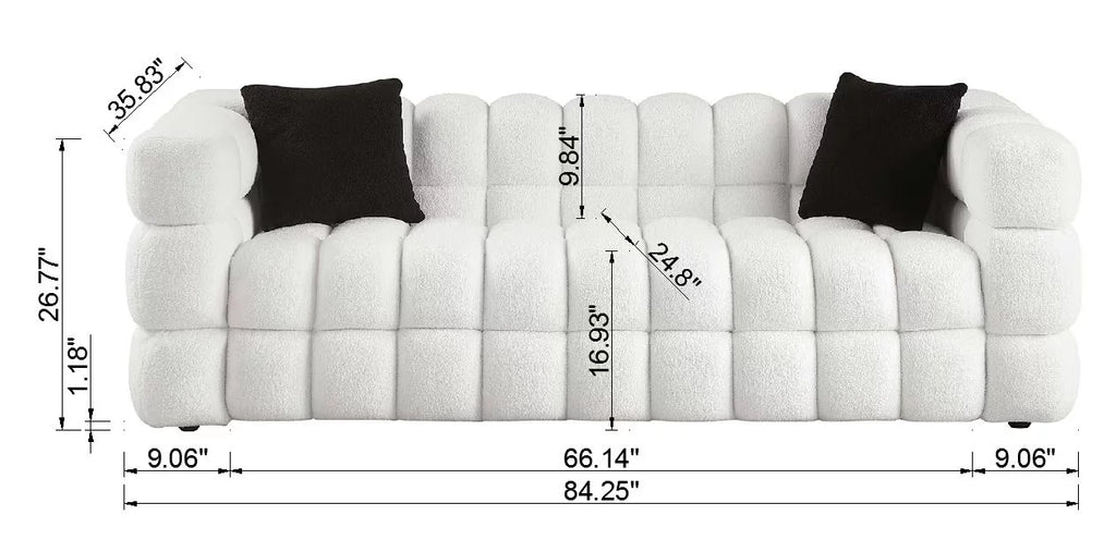 White 3+2 Sofa Set G1328