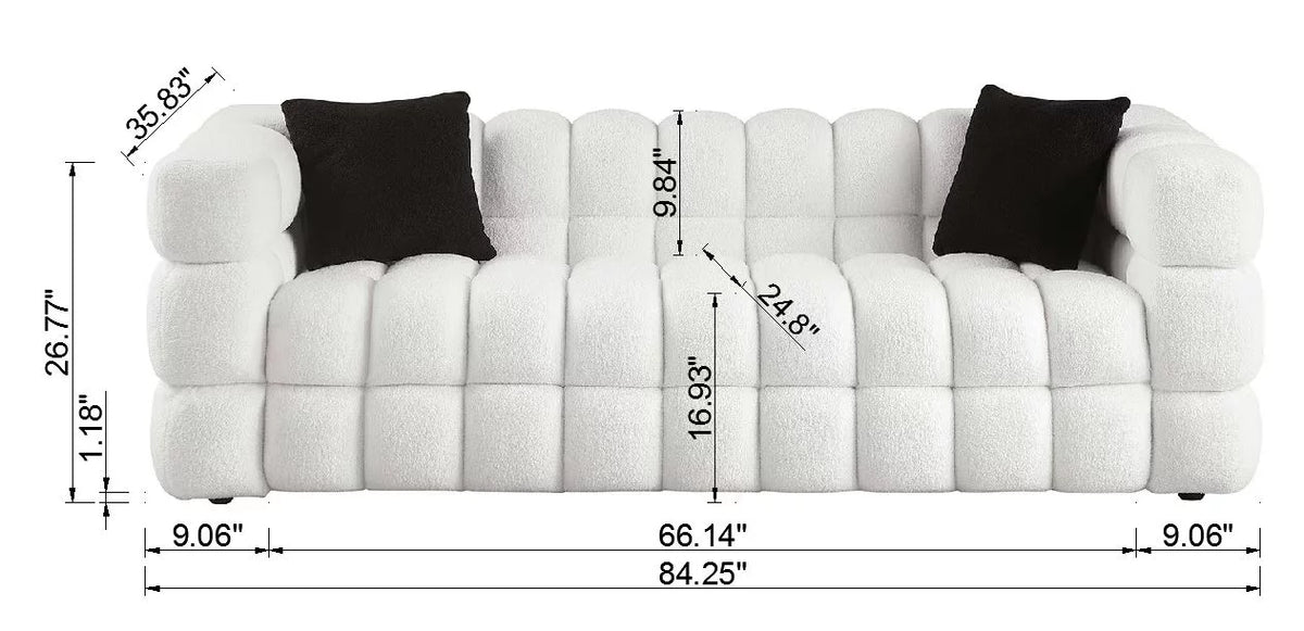 White 3+2 Sofa Set G1328