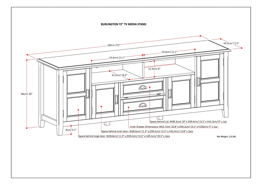 Gray Wood TV Media Stand R340