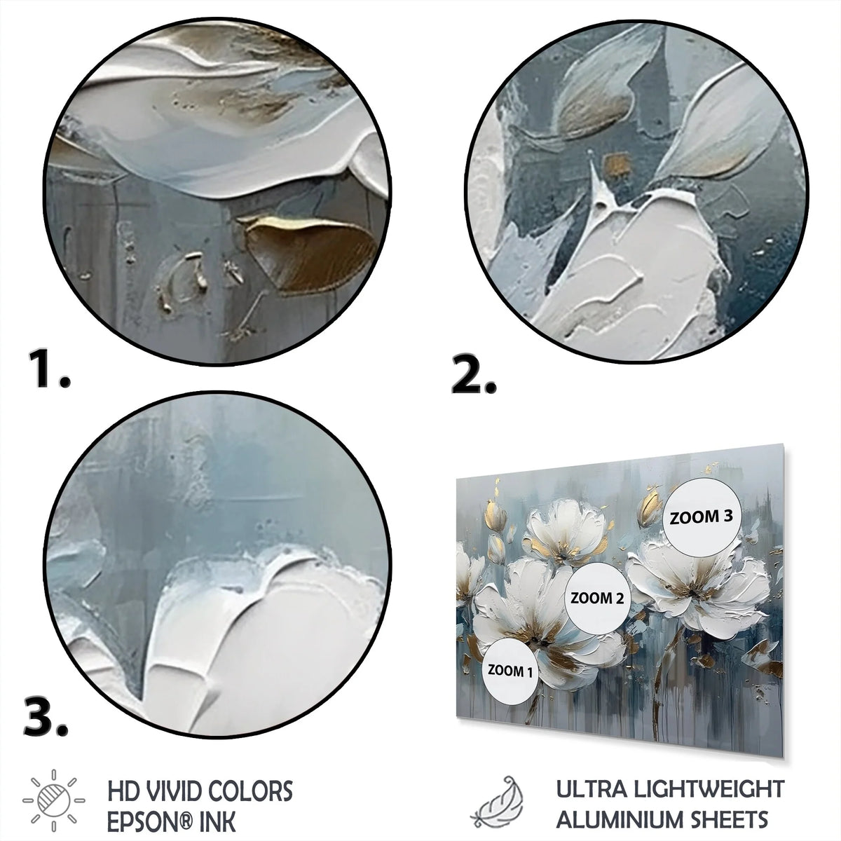 Floral Daisy Metal Wall Art Prints R3364