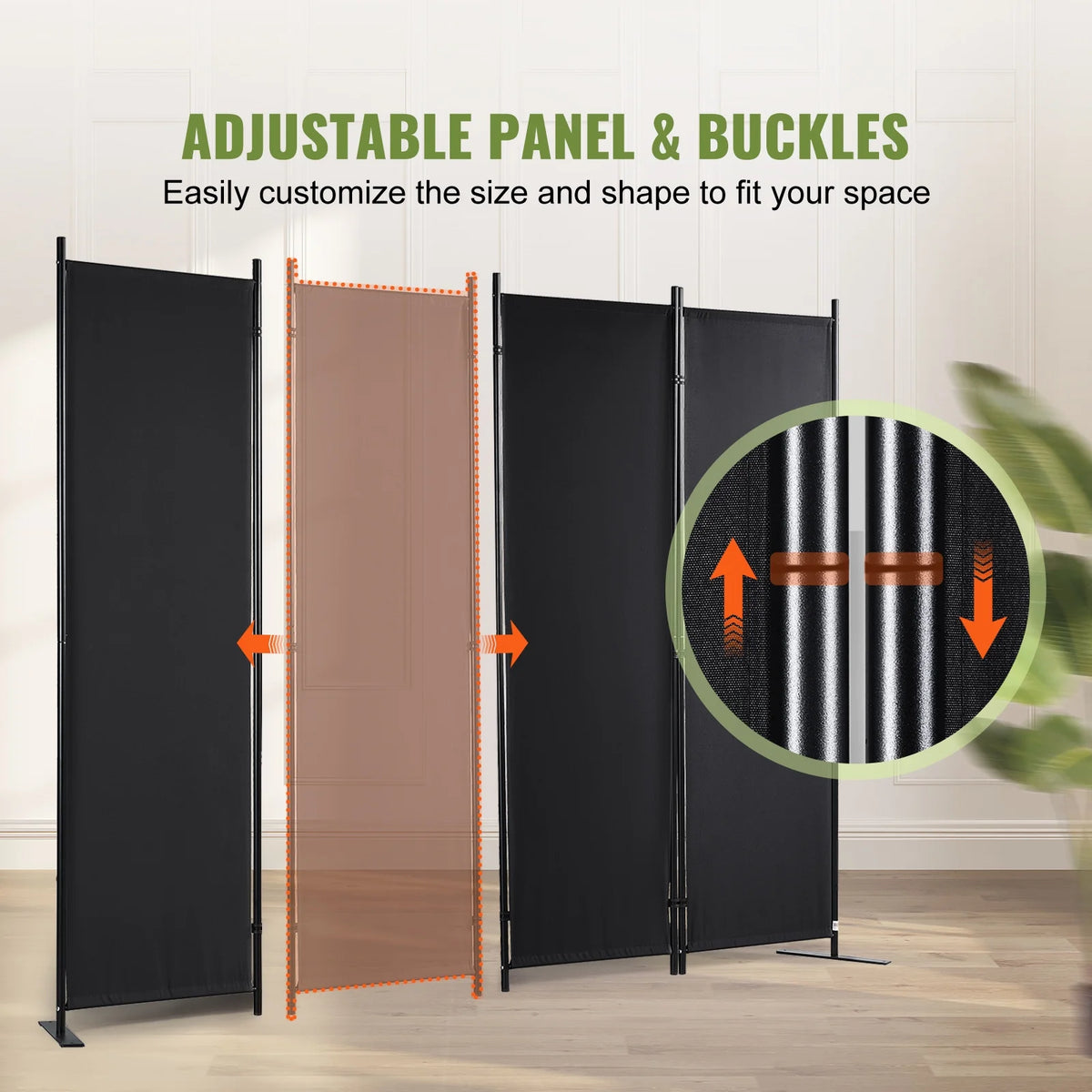 4-Panel Folding Fabric Room Divider T367756
