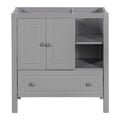 Grey 30" Wood Bathroom Vanity Base with Doors and Shelf K79371