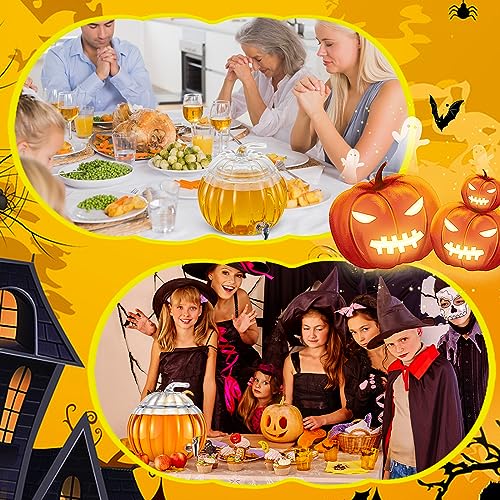 2 Pack 2 Gallon Glass Pumpkin Drink Dispenser with Spigot G69806