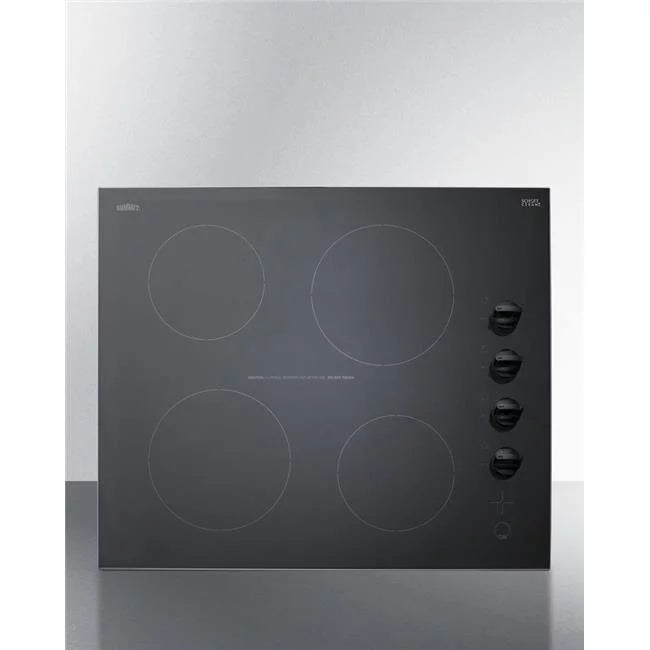 24 in. 230V 4-Burner Radiant Cooktop, Black P70882