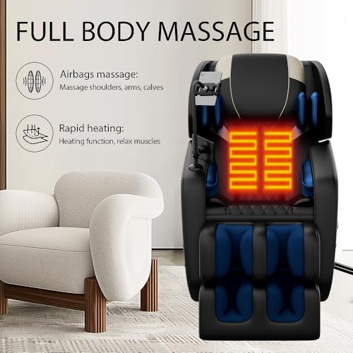 Black Zero Gravity Full Body Massage Chair with Air Pressure Heating X680319