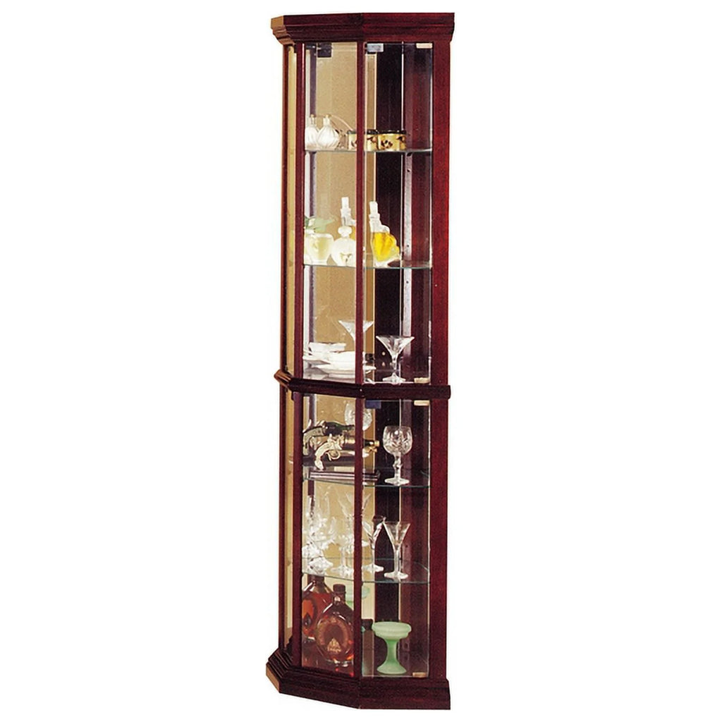 Corner Curio Cabinet in Cherry Finish G464