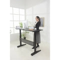 55" Black Metal and Wood Adjustable Desk I52165