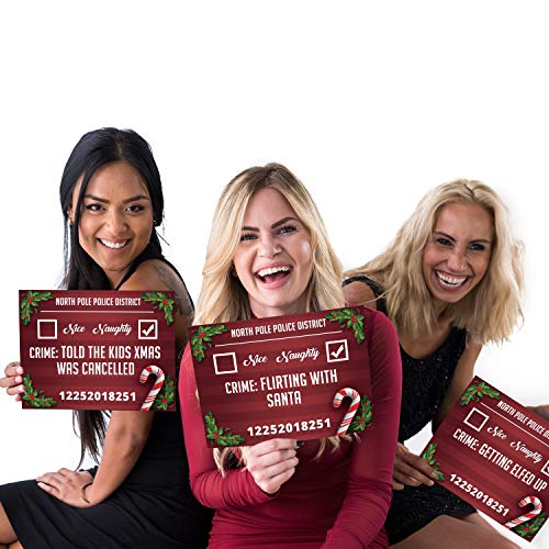 Christmas Photo Booth Prop Mugshot Signs 20 Double sided cards P561839
