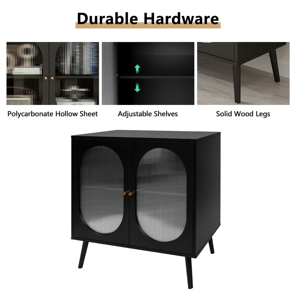 Black Sideboard and Buffets with 2 Doors and Adjustable Shelves U78885