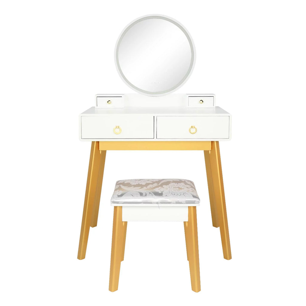 White Vanity Set with Touch Screen Mirror and 4 Sliding Drawers J950687