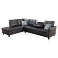 Faux Leather Sectional Sofa in Black B205949