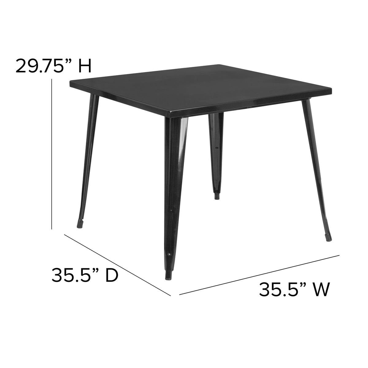 Black Metal Indoor-Outdoor Table U348
