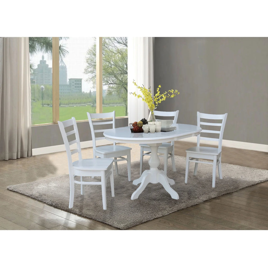 36" Round Dining Table with 4 Chairs - 5 Piece Set T126
