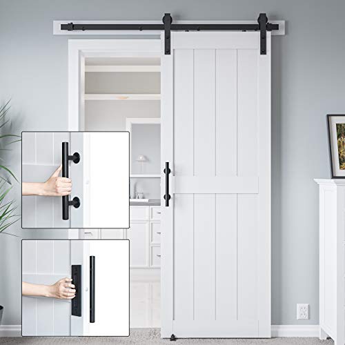 32in x 84in White MDF Sliding Barn Door with Hardware Kit L958004