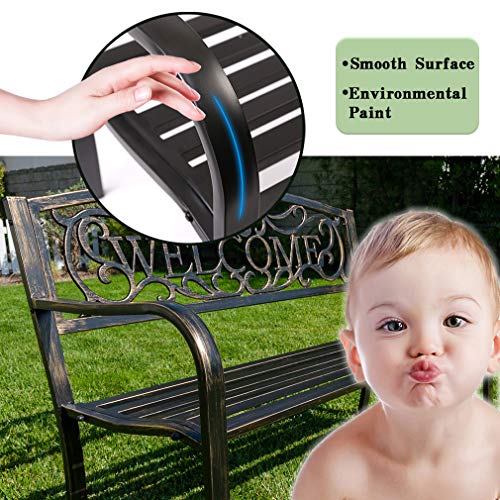50" Steel Frame Patio Bench D4468