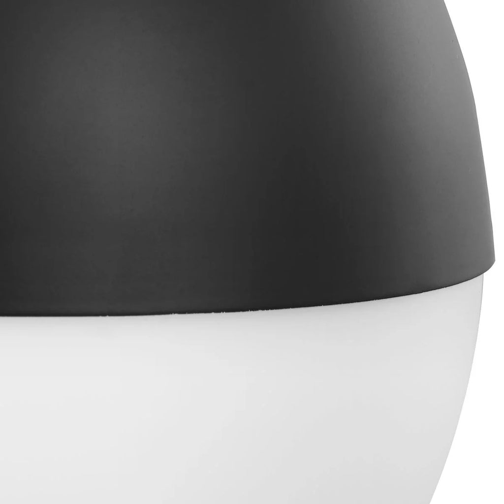 One-Light Matte Black Opal Glass Pendant Light Y9821