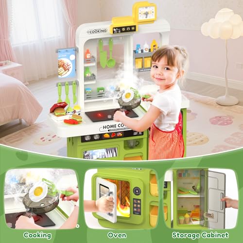 68 PCS Toddler Kitchen Playset with Light & Sound U1712