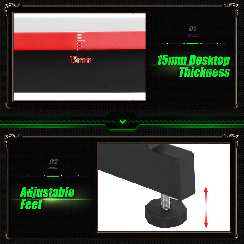 39 inch Z Shaped Gaming Desk with Headphone Hook A950