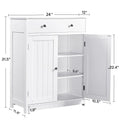 Free Standing Bathroom Cabinet with 1 Drawer 2 Doors White J736145