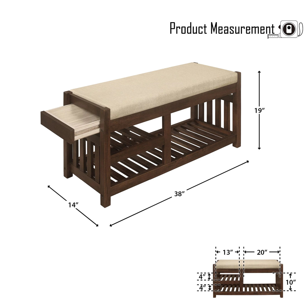 Cedar Shoe Storage Bench M4881