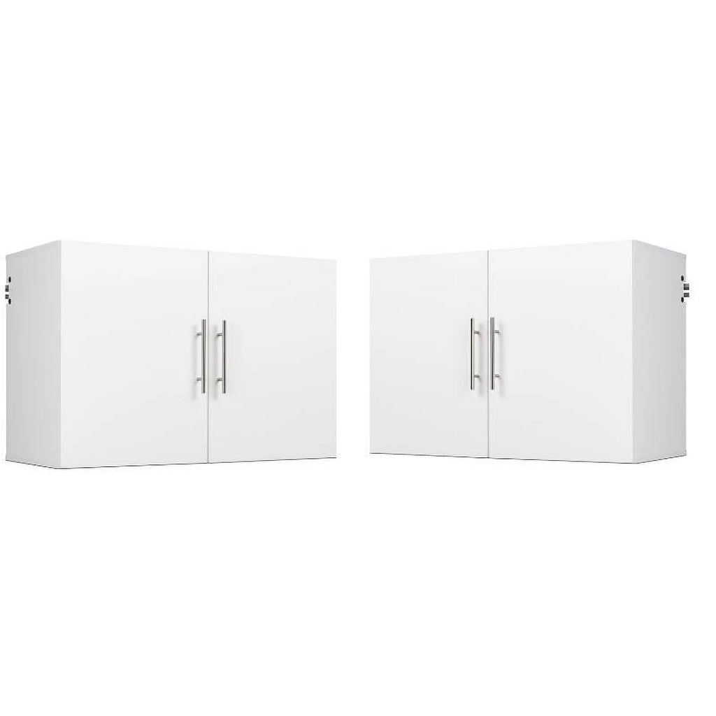 2 Piece 36" Height Wall Mounted Garage Cabinet Set in White P867