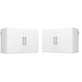 2 Piece 36" Height Wall Mounted Garage Cabinet Set in White P867