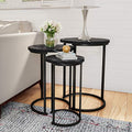 Set of 3 Round Faux Marble Nesting Tables S7446