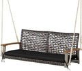 2-Seat Rattan Wicker Swing Chair with Seat Cushion X441