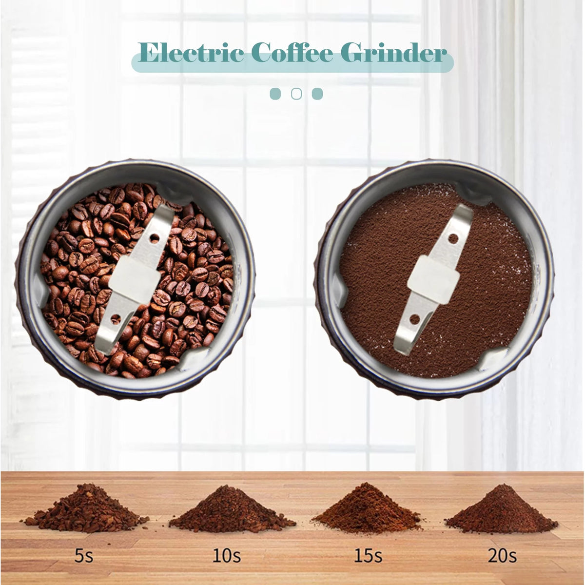 200W Stainless Steel Electric Coffee Bean Grinder H72959