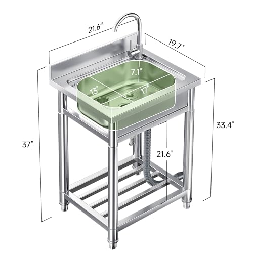 Stainless Steel Single Bowl Utility Sink O580