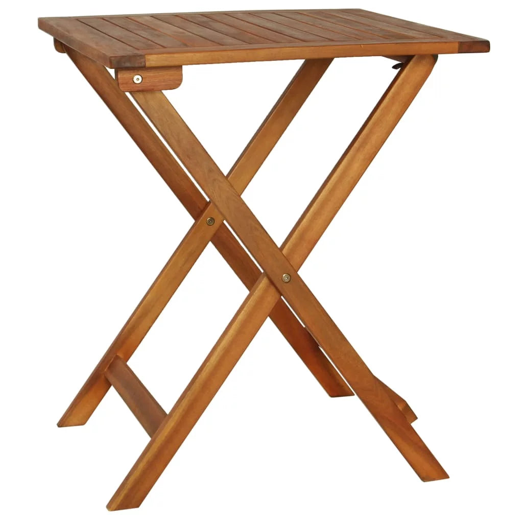 3 Piece Folding Bistro Set Wooden Table and 2 Chairs with Cushions P998448