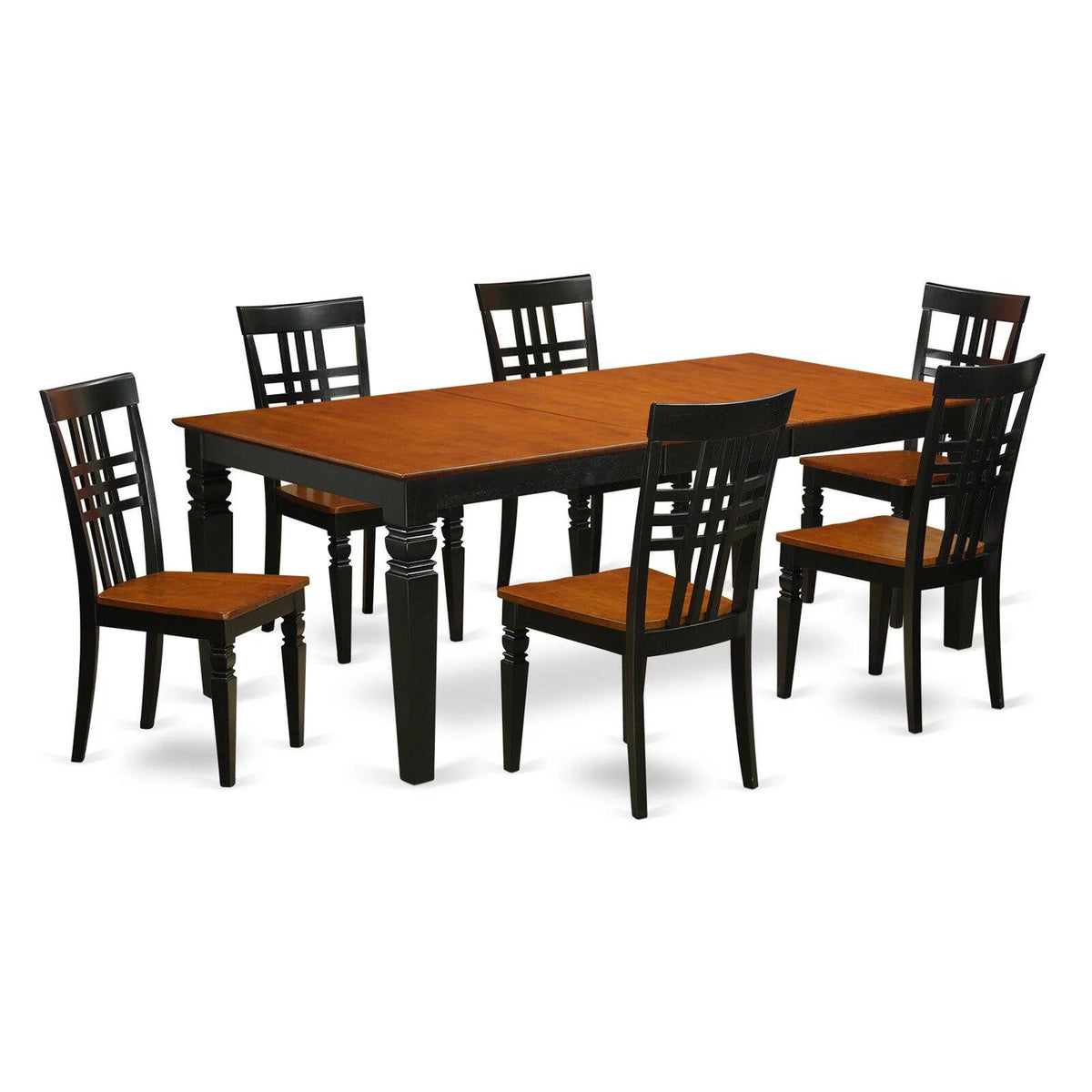 7 Piece Wood Dining Table and Chairs E8058