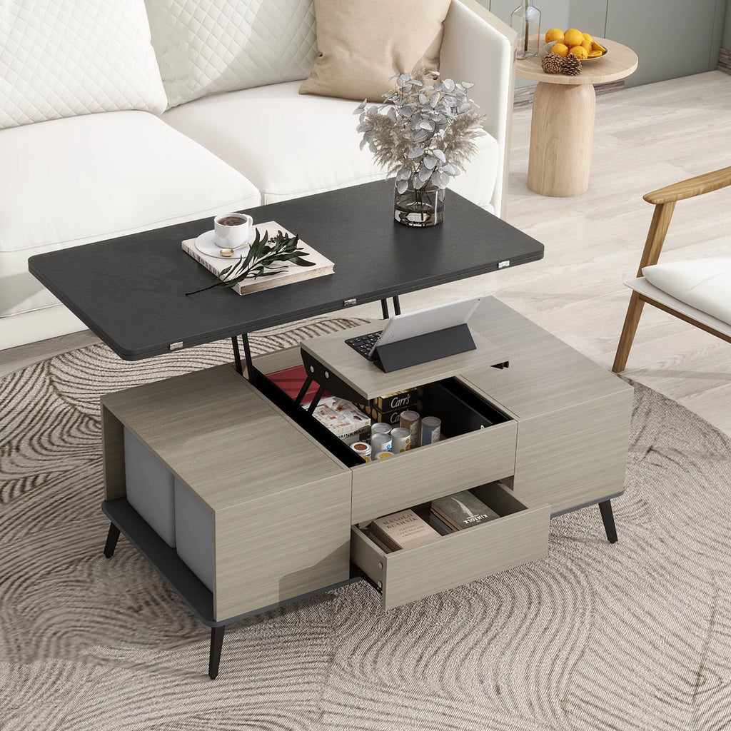 5 Pieces Lift Top Coffee Table Set with Storage D184141
