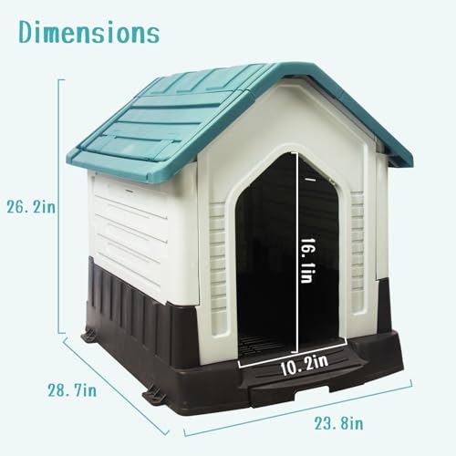 Waterproof Plastic Dog House with Air Vents and Elevated Floor U8539