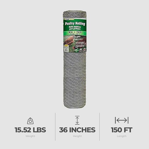 2 Inch Mesh 24 Inch X 150 Foot 20 Gauge Galvanized Steel Wire Fence X18019