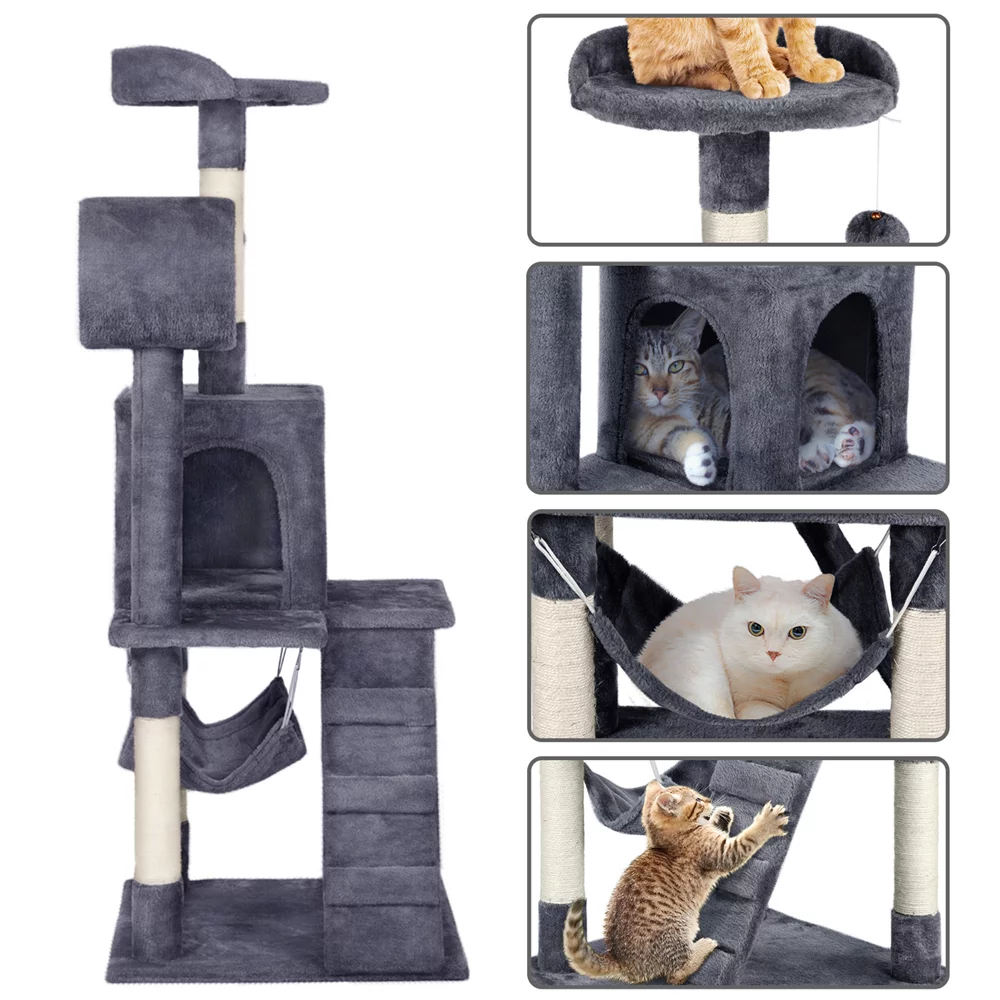 51" Cat Tree Tower Condo Scratcher Gray K9633