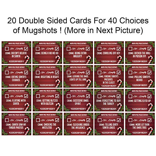 Christmas Photo Booth Prop Mugshot Signs 20 Double sided cards P561839