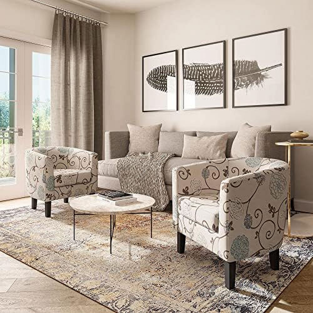 Linen Accent Chair with Flared Legs and Plush Cushion K1330
