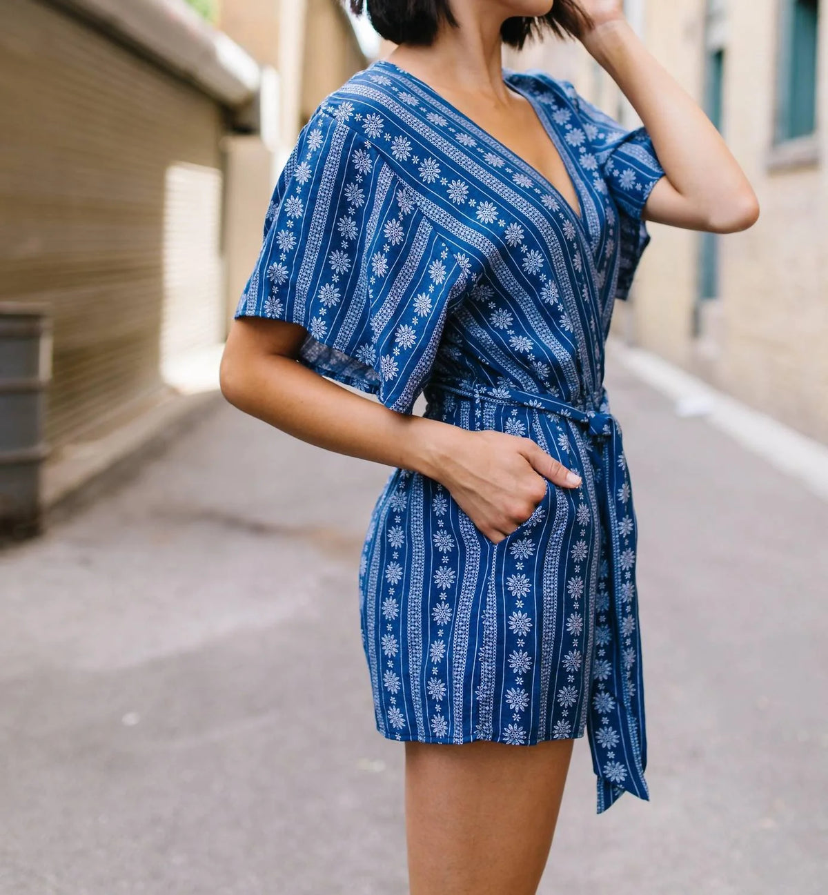 Wrap Front Romper J455
