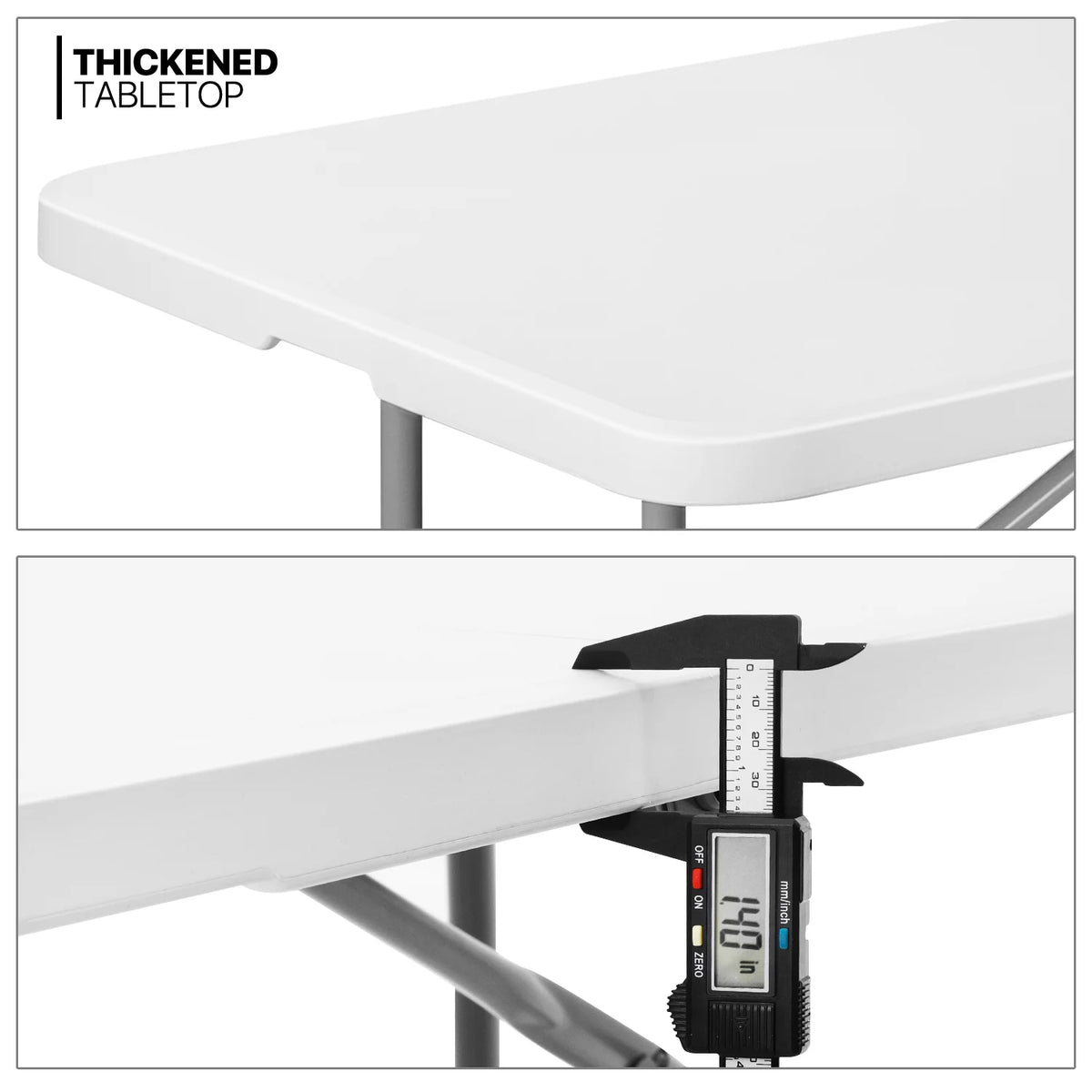 10 Pack 8Ft White Folding Plastic Utility Table N1596