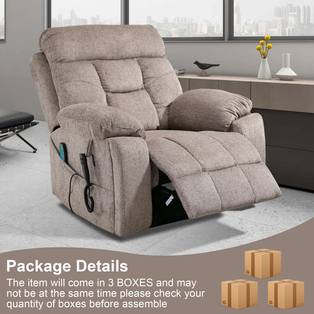 Oversized Dual Motor Power Lift Recliner Chair with Massage and Heat F178289